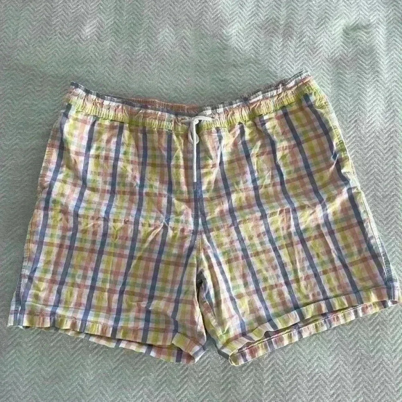 Brooks Brothers Country Club Men’s Size L Pastel Plaid Swim Bathing Trunks Suit - Picture 1 of 8